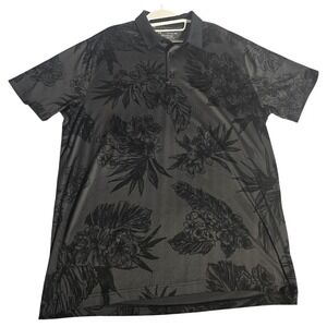 Under Armour Mens Playoff Polo Shirt XL Black Floral Tropical Golf Loose Fit 411